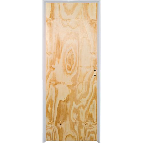 Puerta Placa Pino 080x200 Marco Aluminio Izquierda Herfasa