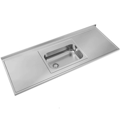 Mesada Acero Johnson 1,60x61 Bacha Simple ZZ52 Centro