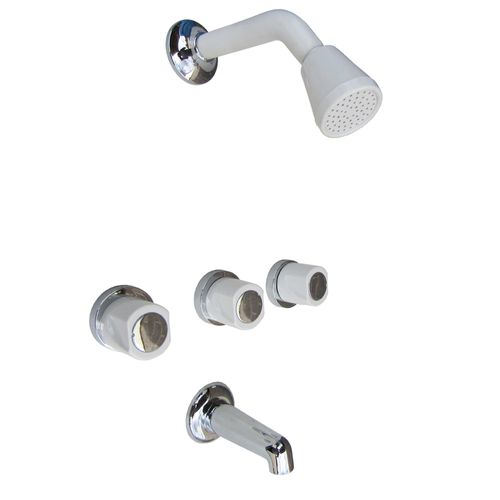 Grifería Para Ducha Estalgrif Vento Cromo Blanco