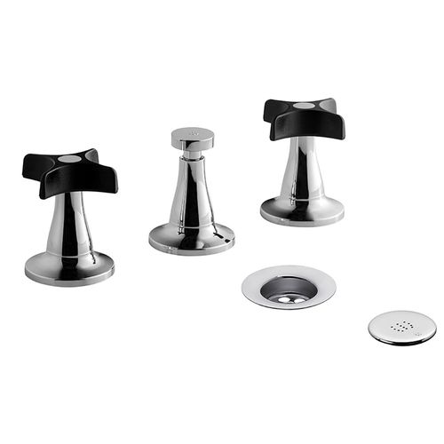 Grifería para Bidet Fv Pétalo Negro Cromo 295/M3