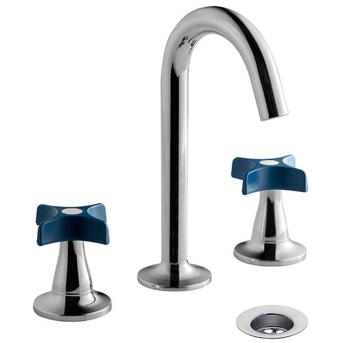 Grifería para Lavatorio Fv Pétalo Azul Cromo 207/M3