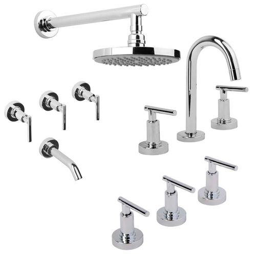Combo Baño Griferías Thunder Advance Cromo Estalgrif