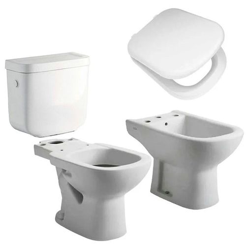 Combo Baño Bari Ferrum Inodoro + Depósito simple + Bidet + Tapa Asiento Traful TKX