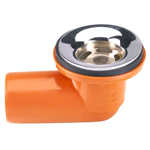 Sopapa Codo 40 mm a 90° Awaduct para Bañeras Bronce Cromado
