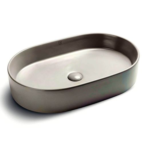 Bacha de Apoyar Porcelana Selah Ovalis Light Grey Matte