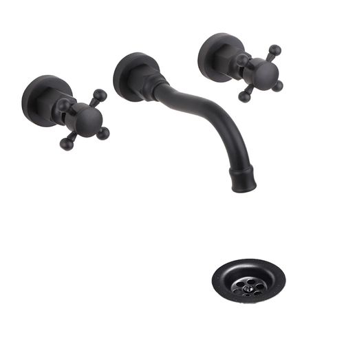 Griferia de Lavatorio Pared Black Haaz Vintage