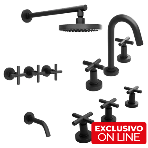 Juego de Griferías Para Baño Estalgrif Maverick Black Advance