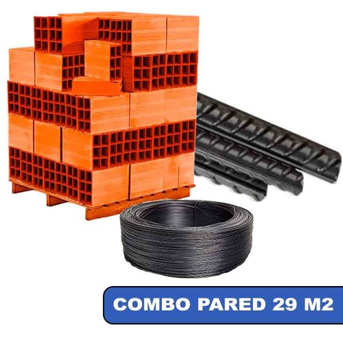 Combo Pared 29 M2 Ladrillos + Hierros + Alambres