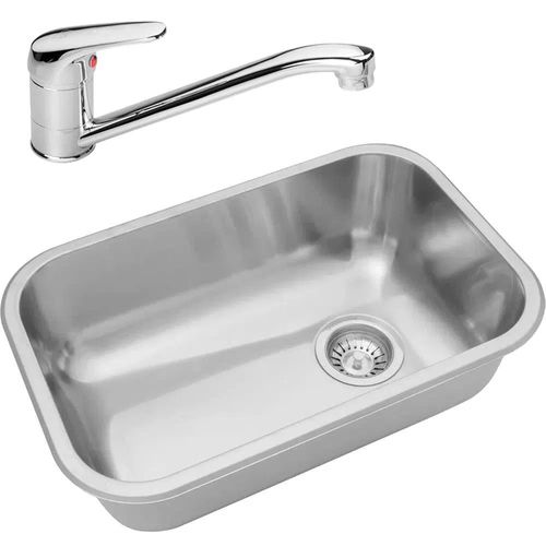 Combo Cocina Pileta Simple ZZ52B Johnson + Griferia Vigo Aqualia