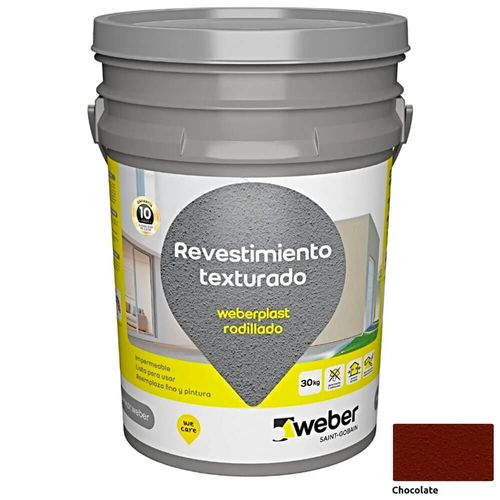 Revestimiento Weber Texturado Rodillado Chocolate 30 Kg