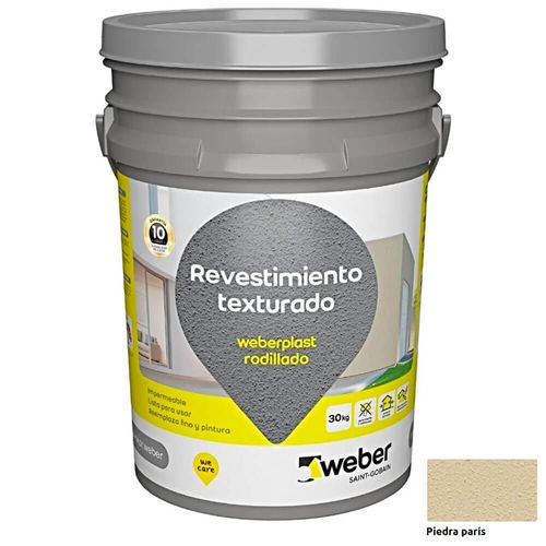 Revestimiento Weber Texturado Rodillado Piedra Paris 30 Kg