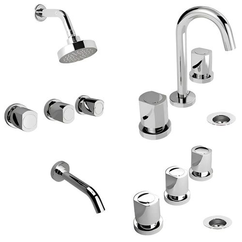Combo Juego de Griferías Para Baño Estalgrif Zeus Advance Cromo