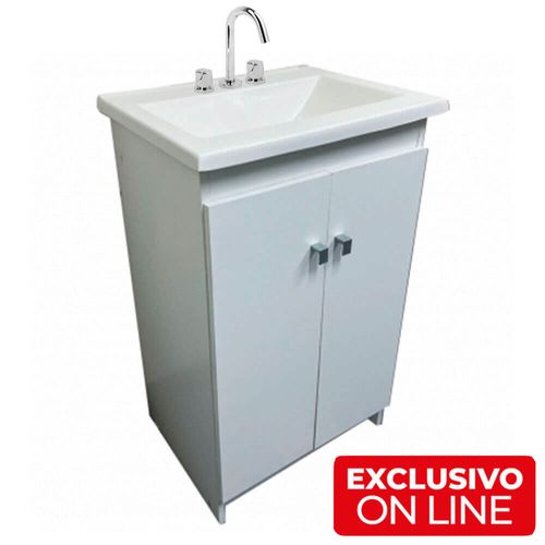 Vanitory Durafort Con Mesada Recta 3Ag 52x42 + Griferia