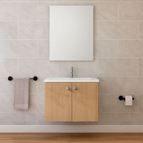 Kit Vanitory Simil Madera + Bacha + Espejo DGC YN2401-7