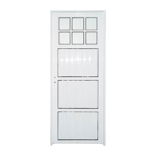 Puerta Aguila Aluminio Blanco 25mm 1/4 Vidrio 76 Derecha